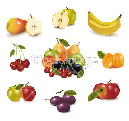 组与不同种类的水果。图片素材(图片编号:507