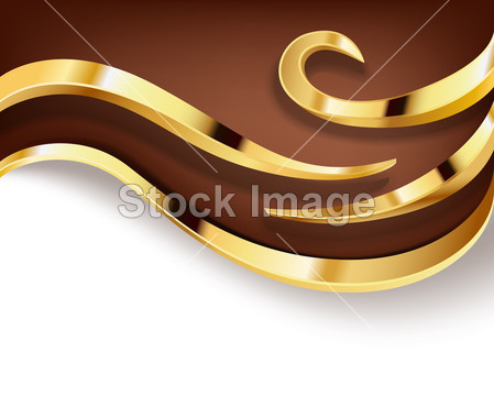 巧克力背景与金色漩涡图片素材(图片编号:507