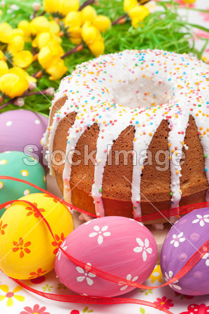 复活节蛋糕和鸡蛋图片素材(图片编号:5080239
