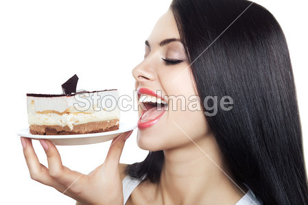 女孩咬蛋糕图片素材(图片编号:50806092)_零时