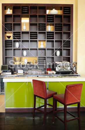 咖啡酒吧在豪华酒店,迪拜,阿联酋图片素材(图片
