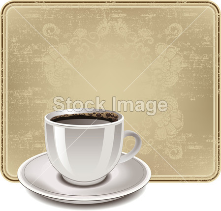 复古图文框与一杯咖啡,图图片素材(图片编号:5