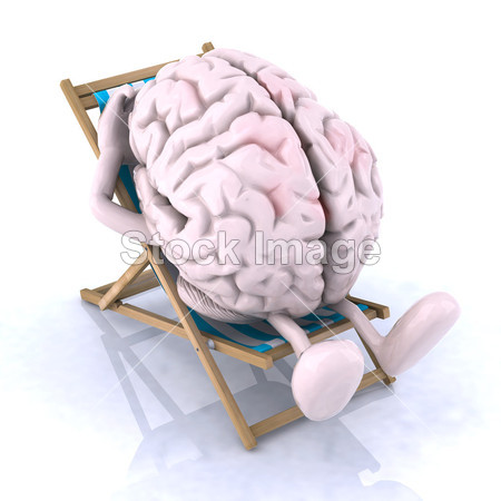在沙滩椅休息的大脑图片素材(图片编号:50850