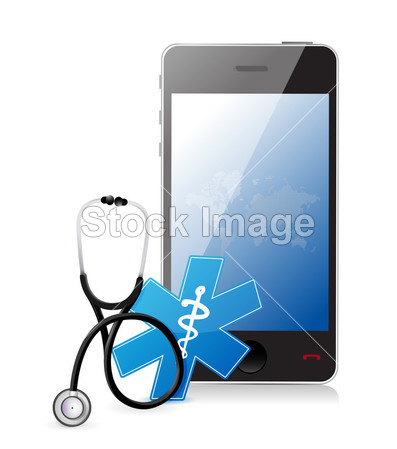 智能手机医疗 app 用听诊器图片素材(图片编号