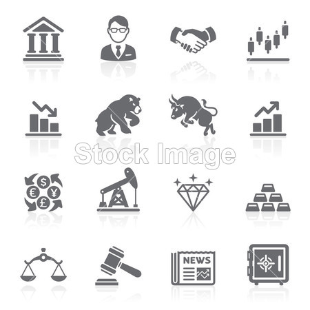 商业和金融股票交易所图标。插画图片素材(图