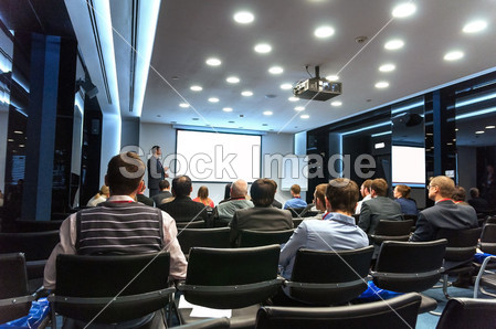 People sitting rear at the business conference a