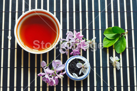 喝杯茶罐鸡蛋和樱花和竹表布与茶叶叶图片素材百度丁香柿子汤图片