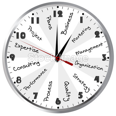 营业时间。与时钟管理概念图片素材(图片编号