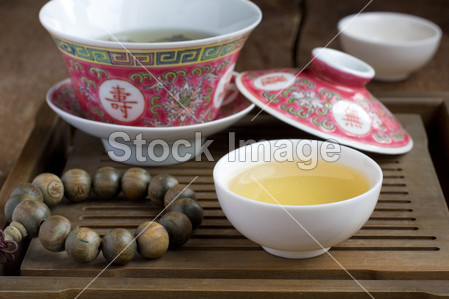 茶几上的茶与中国川剧图片素材(图片编号:508