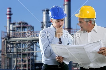 工程师建筑师两个专业技术团队行业图片素材(