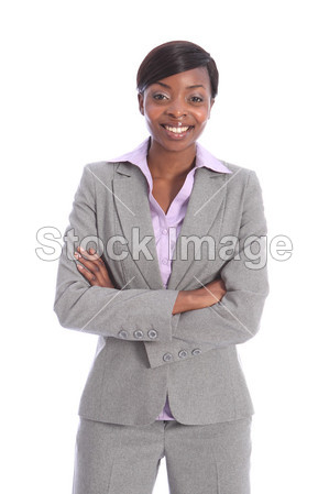 快乐美丽的非洲裔美国商界女强人图片素材(图