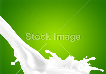 牛奶溅水绿色背景图片素材(图片编号:5090148