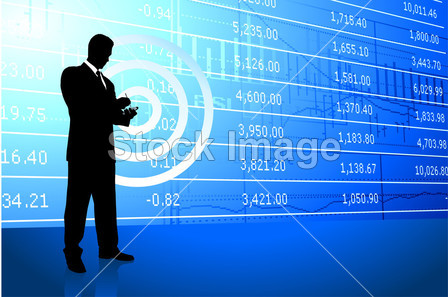 背景与股票市场数据的业务人图片素材(图片编