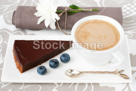 巧克力饼和一杯咖啡图片素材(图片编号:50915
