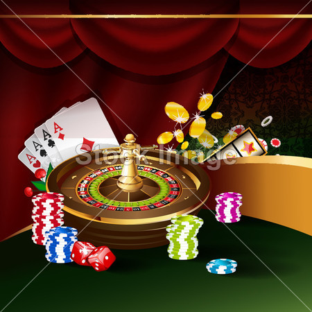 与玩纸牌和扑克筹码轮盘图片素材(图片编号:5