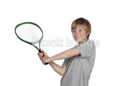 青春期玩网球拍控股图片素材(图片编号:50923