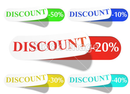 Glossy Retail Sticker Set: Sell And Discount图片