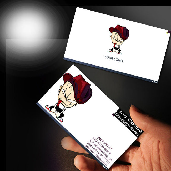 【psd】超酷个性 个人卡通名片psd模板