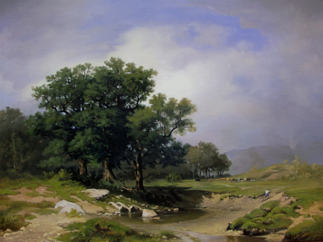 【jpg】杜塞尔多夫附近的橡树林_图片编号:wli10753043_油画_室内装饰