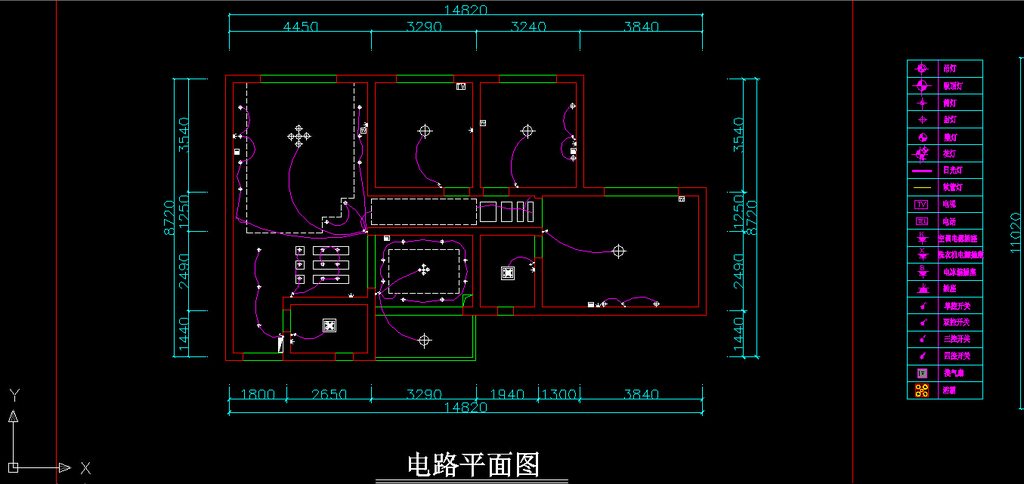 家裝戶型插座分佈圖 施工設計圖紙