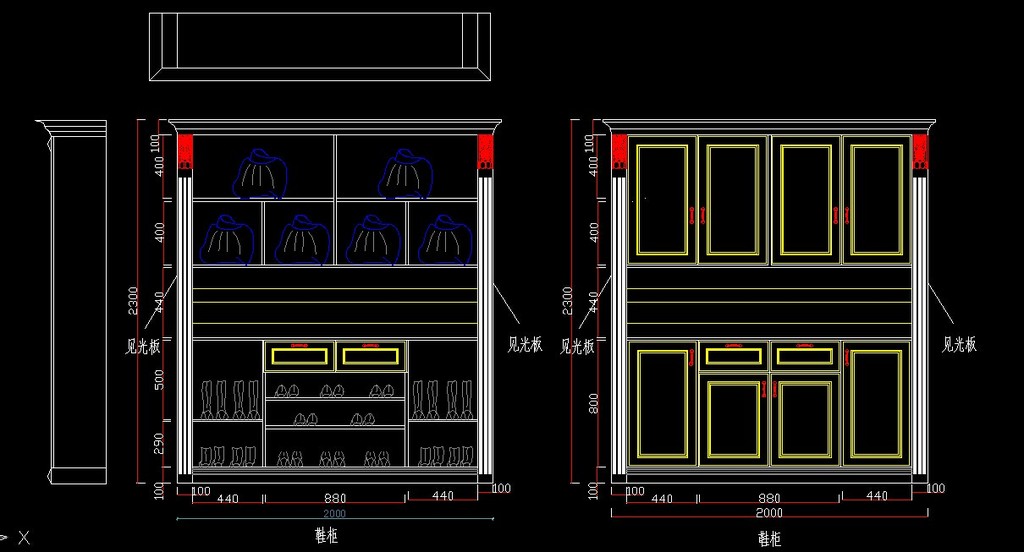 cad鞋櫃圖紙模板下載(圖片編號:12186982)