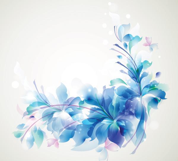 梦幻蓝色花卉背景模板下载(图片编号:12488274)