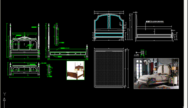 歐式實木床cad圖模板下載(圖片編號:13042886)_床圖紙_傢俱設計圖_我