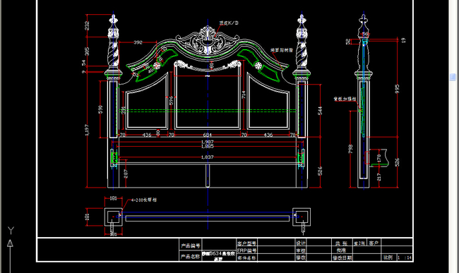 歐式實木床cad圖模板下載(圖片編號:13042886)_床圖紙_傢俱設計圖_我