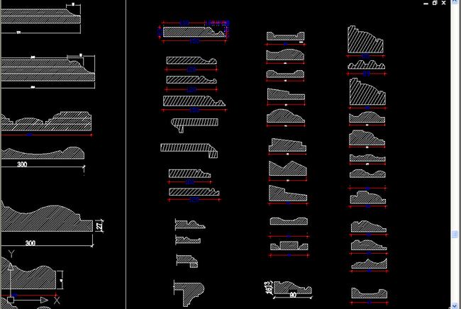 石材类cad线条造型石膏线大样模板