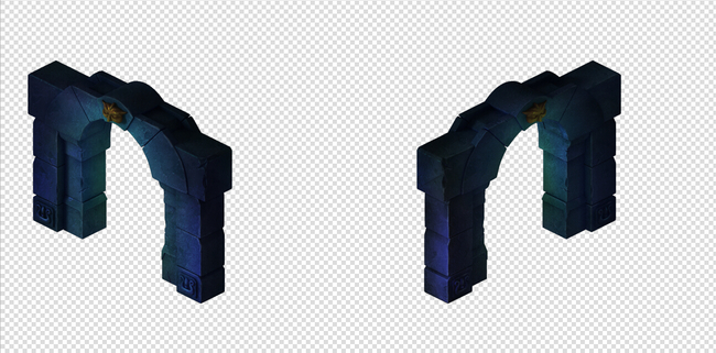 q版三维可爱卡通场景拱门入口模型